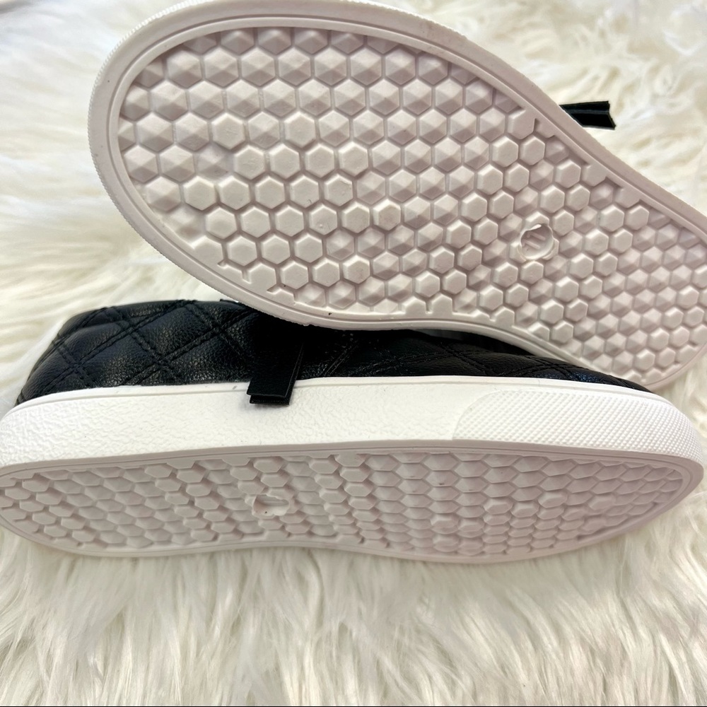Black Quilted Slip On Shoes - Picture 3 of 4